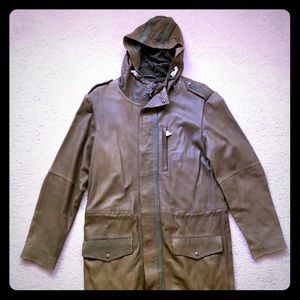 Never worn WESC Knutte Hooded Leather Parka